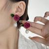 Pendientes de flor natural perla rosa estilo retro francés Chanel pendientes elegantes para socialité pendientes de perla elegantes