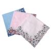 Lenço feminino lenço de algodão estampado quadrado lenço floral antigo para meninas presente de casamento