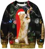 Sudadera con estampado digital navideño para hombre y mujer, cuello redondo, manga larga, Sudadera con capucha para hombre, Transfronterizo Amazon Europeo y Americano