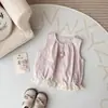 2026 Novo Modelo Rosa Névoa Pêssego Estilo Primavera Roupa Infantil Colete de Princesa em Rosa Suave para Meninas, Colete de Bebê para Roupa Externa