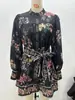 Atravessando a Fronteira 2026 Primavera Novo Atacado de Comércio Exterior Vestido Estilo Camisa com Estampa e Laço na Cintura Estilo Europeu e Americano com Senso de Atmosfera
