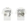 Saint vintage Estilo Americano High Street Holgada Vtg Camiseta de Manga Corta para Hombre Camiseta Estampada Alfabeto Figura Camiseta Urbana