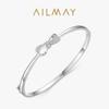 Pulseira Simples de Laço em Prata de Lei S925 para Mulheres Estilo Japonês e Coreano Pulseira Microincrustada Estilo Doce e Feminino Joia de Mão Transfronteiriça Versátil