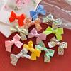 Nuevo Estilo Pinza para el Cabello con Lazo Floral Fresco para Niños, Linda Pinza para el Flequillo de Macarrón, Pasador Lateral de Color Contrastante