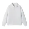 Sudadera de Color Sólido con Cuello Camisero para Hombre ACU, Suéter Polo Vintage Otoñal Old Money de Manga Larga, Chaqueta Camiseta de Manga Larga