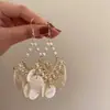 Brincos Longos Super Fada Retrô Francês Borla Concha para Mulheres Estilo Étnico Exagerado Luxo Acessível Brincos Nicho High-End Brincos