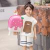 Mochila escolar de casca de ovo de sorvete de desenho animado para jardim de infância, turmas média e pequena, mochila infantil de casca dura, bolsa infantil para meninos e meninas da pré-escola
