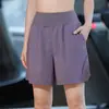 Shorts deportivos casuales de cintura alta con bolsillo trasero para mujer, shorts de yoga holgados de verano, pantalones de entrenamiento estilo americano para maratón