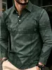 ¡Nuevo! Camisa polo casual de manga larga con estampado digital para hombre, adecuada para golf y uso diario