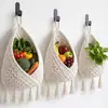Saco de Rede de Algodão para Frutas Transfronteiriço Cesta de Armazenamento de Vegetais de Cozinha Montada na Parede Cesta de Pendurar na Parede Tecida à Mão em Formato de Zongzi