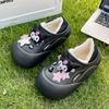 Pantuflas de Algodón para Mujer Invierno y Otoño Pantuflas de Algodón Resistentes a la Suciedad Suela Gruesa para Exterior Antideslizantes Dormitorio de Estudiantes Pantuflas Cálidas de Luna