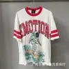 Marca Americana da Moda Tops de Verão para Casal Estampado com Strass Emoção Mista Camiseta de Manga Curta Ins