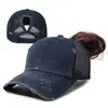 Boné de Baseball de Tela Feminino para Primavera e Verão, Chapéu de Sol para Rabo de Cavalo, Boné com Logo Cor Sólida Vintage Lavado para Uso ao Ar Livre