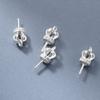Plata de Ley 925 Incrustada con Cuentas Adhesivas 6mm Hebilla Colgante de Corona Base DIY Hecha a Mano Joyería Accesorios Semi-Terminados S0273