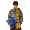 Suéter Retro Americano de Rayas y Bloques de Color con Cuello Redondo para Hombres y Mujeres Otoño Marca de Moda Cardigan Perezoso Holgado Ajuste Relajado Ropa de Abrigo