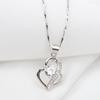 Collar de Plata Esterlina 925 con Forma de Corazón para Mujer, Collar de Moda con Colgante de Amor, Venta al por Mayor Directa de Fábrica, Cadena Flor de Hielo