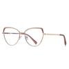 Retro Europeo y Americano chica hot metal ojo de gato y2k cuadrado adelgazante rostro redondo rostro sencillo tendencia de moda gafas planas luz anti-azul