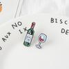 2020 Europeu e Americano novas jóias dos desenhos animados pingando liga de óleo broche de vidro de vinho tinto pino de seda lenço de seda fivela pino acessórios crachá