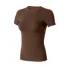 Top Deportivo de Manga Corta para Mujer, Verano, Secado Rápido, Versátil, Ajustado, para Yoga, Pilates, Deporte, Fitness, Top Ajustado de Manga Corta