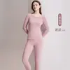 Miyabi Lã Conjunto de Roupa Íntima Quente para Casal Forrado com Fleece Extra Grosso Roupas de Outono Calças de Outono Masculinas Antibacteriano Gola Redonda Roupa Íntima Embelezadora de Pele Feminina