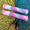 Cubierta de manillar de bicicleta ultraligera extendida de color mixto, goma rayada antideslizante, empuñadura suave, accesorios para ciclismo, puño para bicicleta de montaña