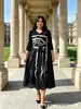 Fábrica Miyake Venta al por mayor Moda Transfronteriza de Comercio Exterior Africana y Europea/Americana Tallas Grandes Elegante de Moda Vestido Largo de Color Contrastante con Volantes