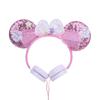 Llegada Nueva 2021 Auriculares con Cable Lindos de Minnie Dibujos Animados Lazo Lentejuelas Creativos Auriculares para Estudiante con Cable