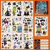 Adesivos Estáticos de Halloween Transfronteiriços Atacado Silhueta Bruxa Fantasma Abóbora Adesivos de Parede Decoração Sala de Estar Parede de Vidro Adesivos de Janela