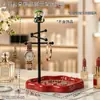 Suporte e bandeja decorativos com design de Zhongkui estilo chinês para acessórios de mesa em casa, armazenamento de brincos e maquiagem, ornamento decorativo