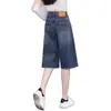 Shorts Vaqueros Irregulares de Cintura Alta de Cinco Puntos para Mujer Estilo Delgado 2026 Verano Nuevos Pantalones Rectos de Pierna Recta de Largo Medio Adelgazantes