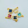 Collar de trébol de cuatro hojas bañado en oro y cobre, colgante de diamantes con incrustaciones multicolores de oro arena de Vietnam, accesorios para mujer al por mayor