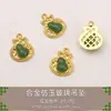 Colgante de Vidrio Imitación Jade Aleación Calabaza Auspiciosa para la Fortuna y la Paz Accesorios Hechos a Mano DIY Joyería al por Mayor Materiales y Componentes