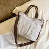 Bolsa de Lona Estilosa Retrô Japonesa 2026 Nova Chegada de Outono Grande Capacidade para o Dia a Dia Bolsa Tote Casual Bolsa de Ombro Único Transversal