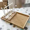 Prateleira de Vidro Criativa para Sala de Estar Cabide para Xícara de Chá Rack de Armazenamento Invertido para Copo de Água com Bandeja para Copo de Cerveja e Xícara de Café