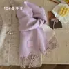 Bufanda nueva de mezcla de lana, bufanda de color liso para mujer para invierno, bufanda tejida cálida de longitud media, calentador de cuello, venta al por mayor para ventas transfronterizas