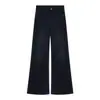 Jeans Acampanados Lavados Estilo Retro Americano Pantalones Casuales para Mujer Verano Cintura Alta Ligeramente Acampanados Largo Hasta el Suelo Pantalones de Pierna Ancha Pantalones Largos