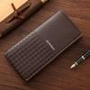 Cartera larga casual para hombre, estilo coreano a cuadros, moderna, tejida para hombre con cremallera