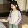 Camada de Base Manga Longa Infantil para Meninos e Meninas, Classe A, Outono e Inverno, Color Block, Top para Usar por Baixo da Roupa, para Crianças Médias e Maiores, Camada de Base Grossa