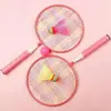 Conjunto de Raquetes de Badminton para Crianças para Brincadeiras ao Ar Livre - Cabo Leve e Confortável com 2 Petecas