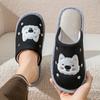 Pantufas de algodão femininas para uso doméstico na primavera, outono e inverno, pantufas de inverno antiderrapantes e quentinhas para casais.