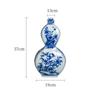 Porcelana de Jingdezhen Recipiente de Flor de Abóbora Garrafa Plana Inovadora Paisagem Azul e Branco Pássaro e Humano Vaso Decorativo Retrô Prateleira Antiga