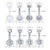 Venta directa transfronteriza de Amazon EBAY: piercing para el ombligo de acero inoxidable con incrustaciones de circonita y brillo.
