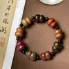 Pulsera de Calabaza Duobao, Pulsera de Calabaza Grande, Pulsera de Sándalo Verde y Sándalo Rojo Tendencia Nacional con Colgante de Fortuna, Pulsera de Fortuna y Bendición
