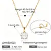 Collar europeo y americano de acero de titanio 18K con piedras de circonita, cadena de clavícula simple y lujosa con colgante brillante de forma irregular
