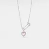 Moda Transfronteriza Europea y Americana Estilo Nuevo Collar de Cadena de Clip con Corazón Cadena Ligera de Lujo para Clavícula Regalo para Amigos y Mejores Amigas