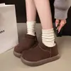 Botines Retro de Suela Gruesa para Mujer 2026 Nueva Llegada de Invierno Felpa Cálida Peludos Zapatos Birkenstock Cuero y Piel Integrados Botas de Nieve