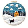 Shein Venta Caliente Pintura de Fieltro DIY Pintura con Marco de Bordado Suministros de Fieltro de Aguja Decoraciones para el Hogar Escena de Nieve Navideña