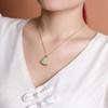 Joyería Yuebao Plata Esterlina S925 Chapada en Oro Jade Hetian Vintage Colgante Maitreya Buda Elegante Colgante de Buda Joyería Versátil