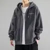Sudadera con capucha de punto para hombre, estilo americano, otoño 2026, nueva tendencia, corte holgado, chaqueta con cremallera, ropa para hombre