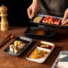 Plato de cena de cerámica de estilo japonés con plato dividido, plato de sushi de cerámica creativo para una persona para el hogar con salsa, plato de salsa para restaurante comercial